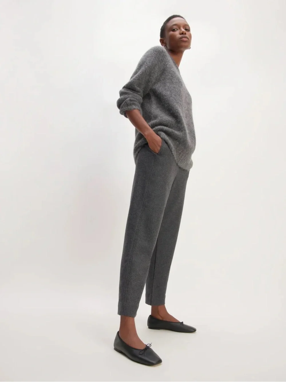 Everlane Day Glove Flat Black Leather Ballet Slip On Size 10 NWOB Chic - Picture 7 of 10